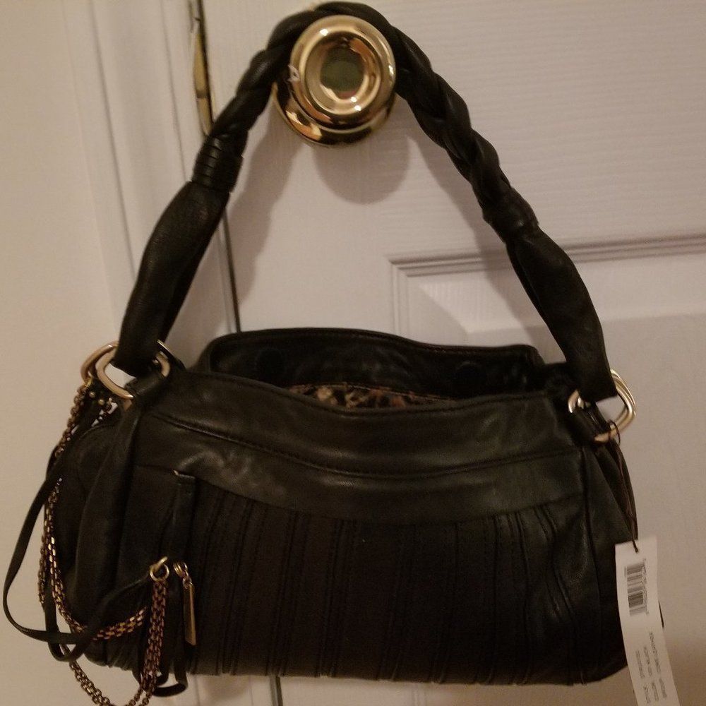 Laundry by Shelli Segal   Black Leather Handbag NWT.